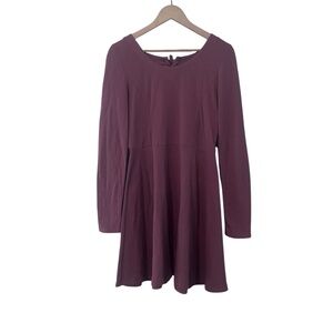 Free People Long Sleeve Dress in Dark Coral
